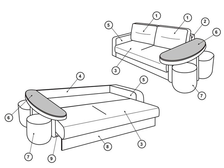 Прямой диван Сантана 4 БД со столом (НПБ) в Самаре - изображение 1